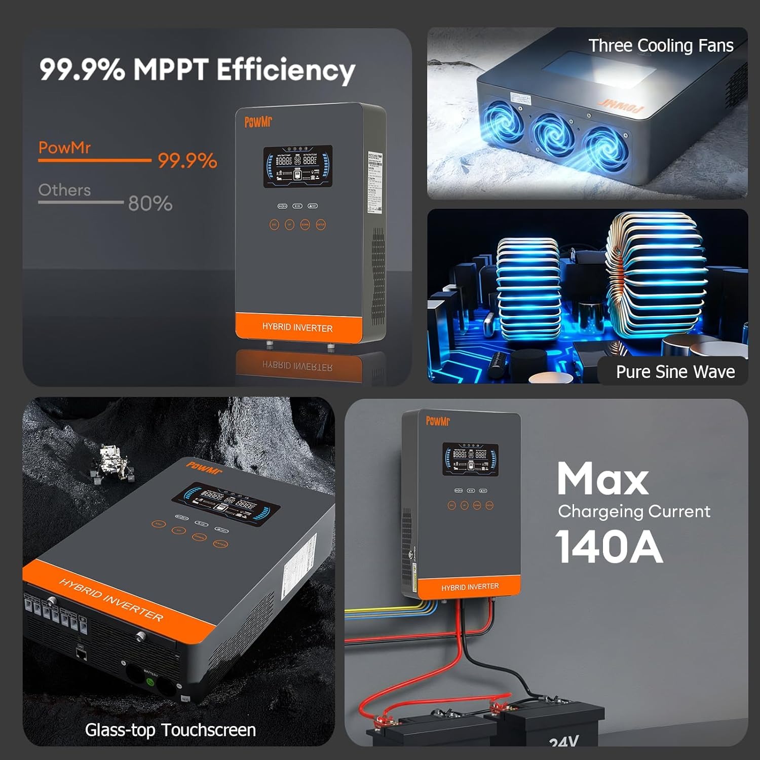 PowMr USA 4000W 24V Hybrid Sol - Renewable Energy Systems 评论和价格