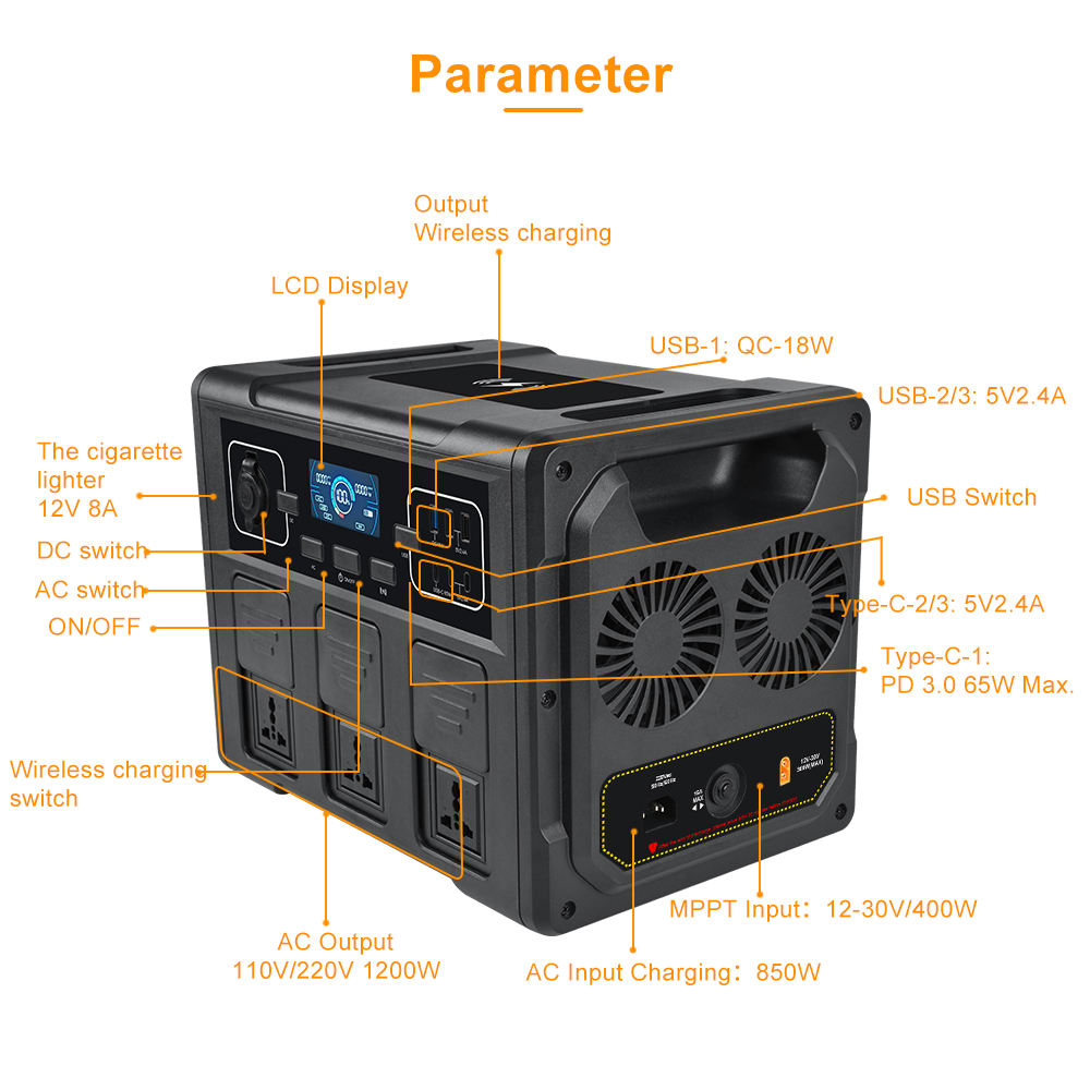 1200W Portable Solar Generator - Portable Power Station 评论和价格