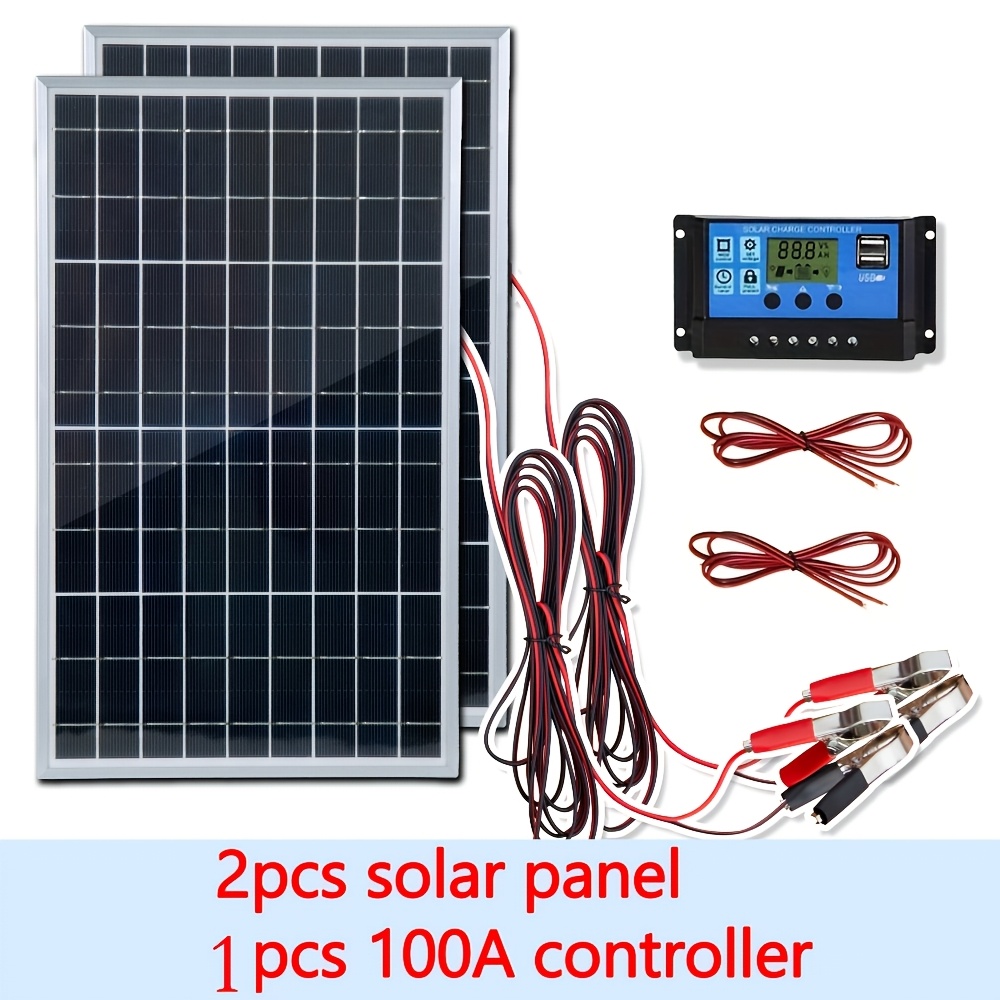 12V Solar Panel Kit 1pc/2pcs W - Renewable Energy Systems 评论和价格