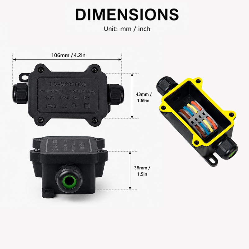 IP68 Waterproof Junction Box 2 - Cable Gland Waterproof 评论和价格