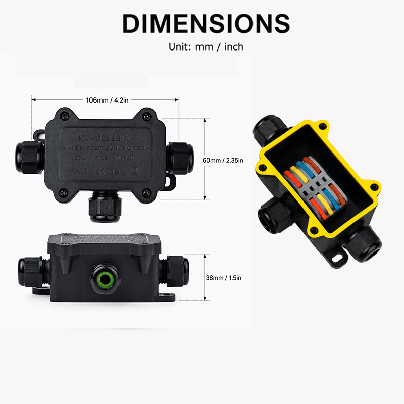 IP68 Waterproof Junction Box 2 - Cable Gland Waterproof 评论和价格